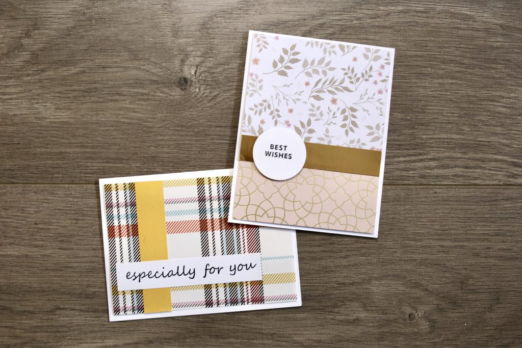 two handmade greeting cards