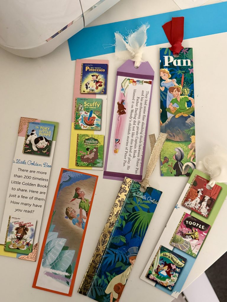 upcycled bookmarks made from Little Golden Books