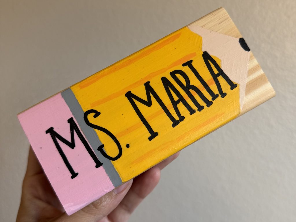 pencil painted whiteboard eraser