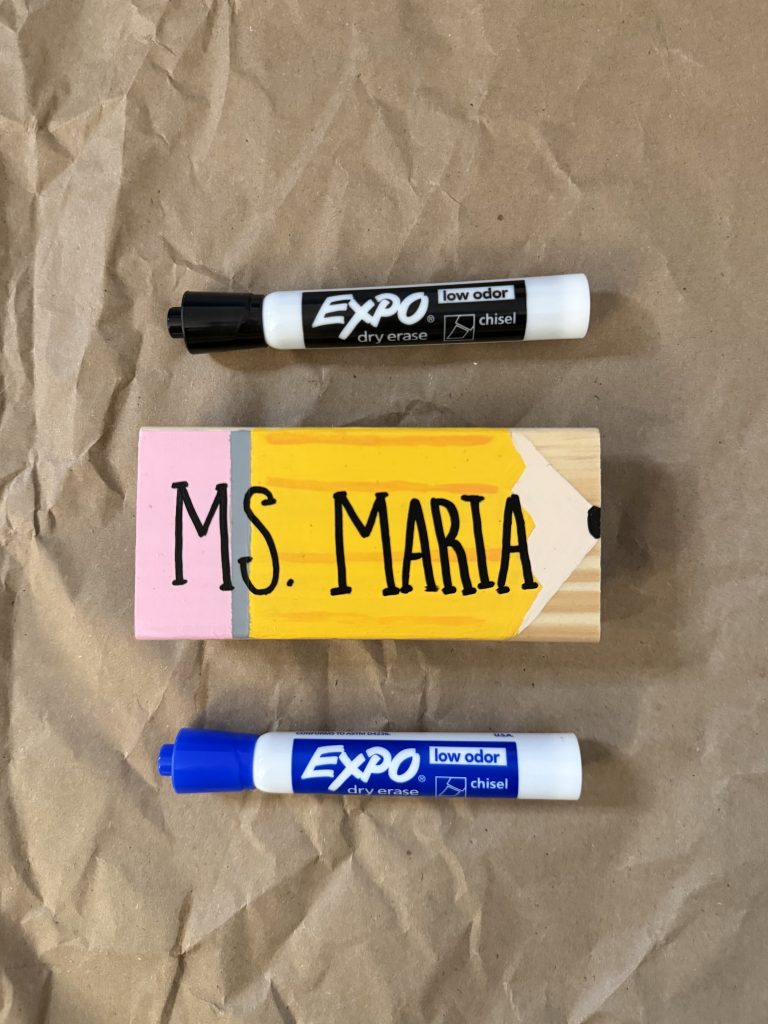 DIY whiteboard eraser gift with markers