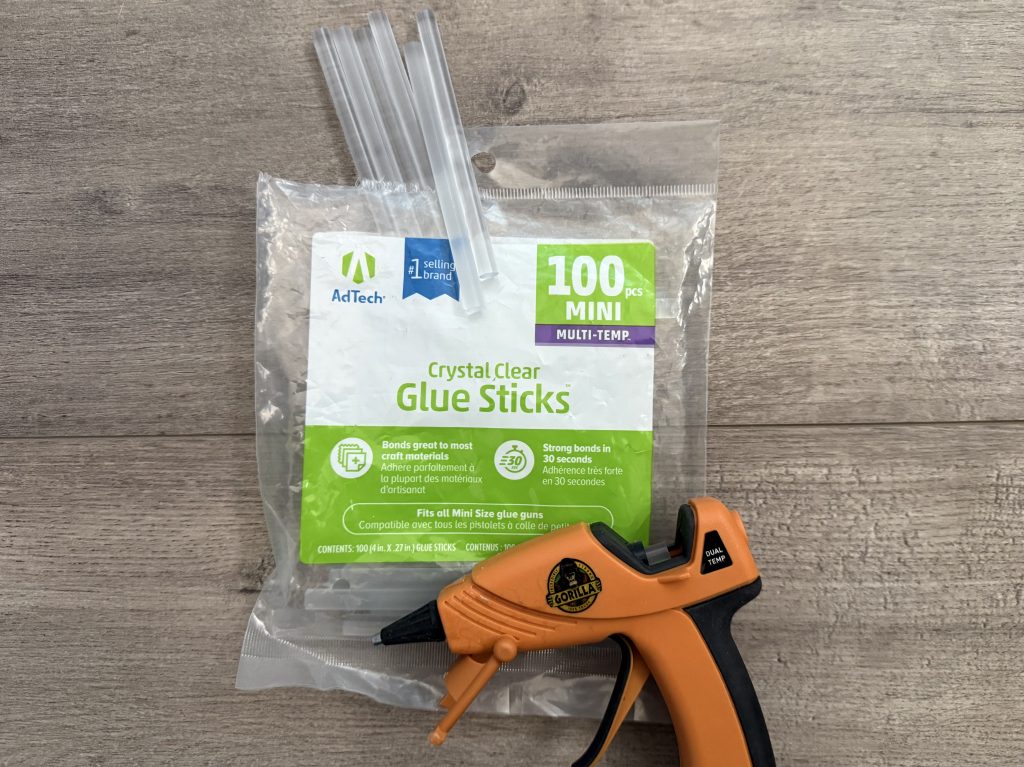 hot glue gun and glue sticks