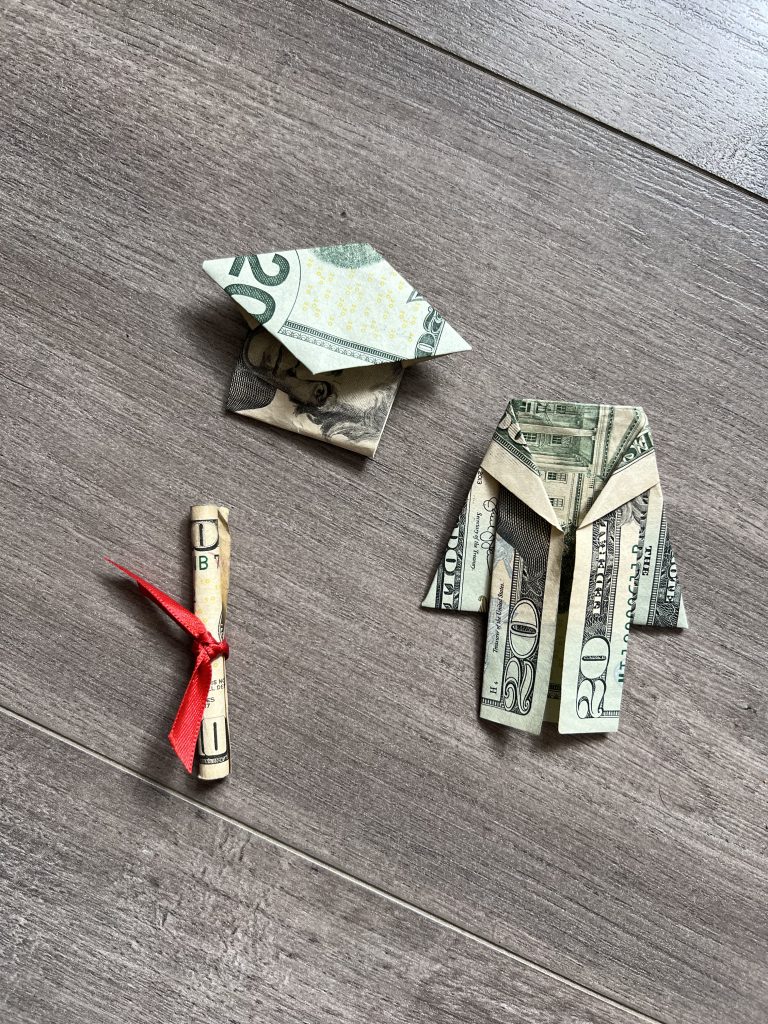graduation money origami