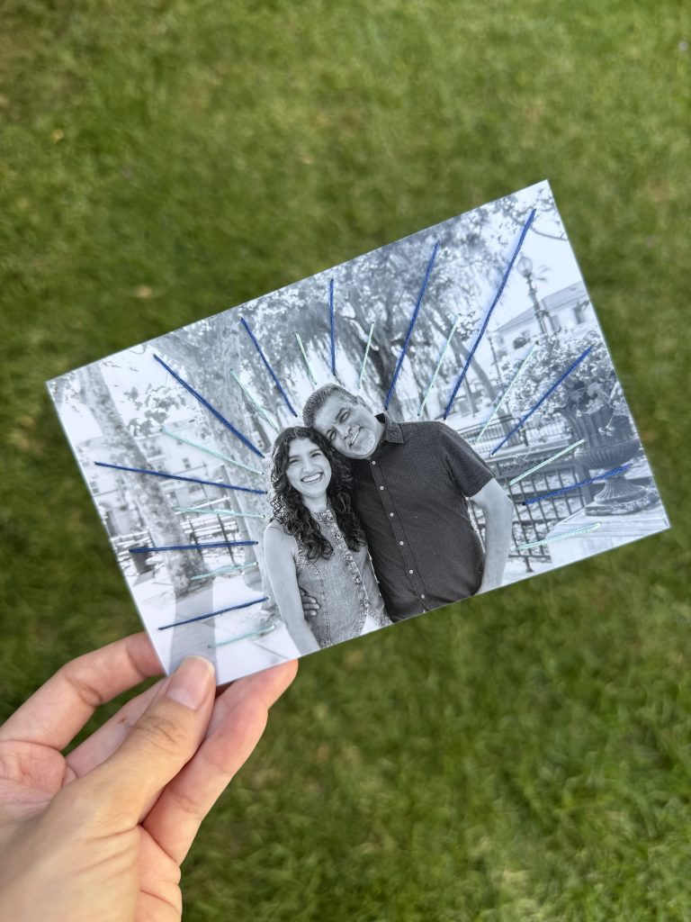 embroidered photograph
