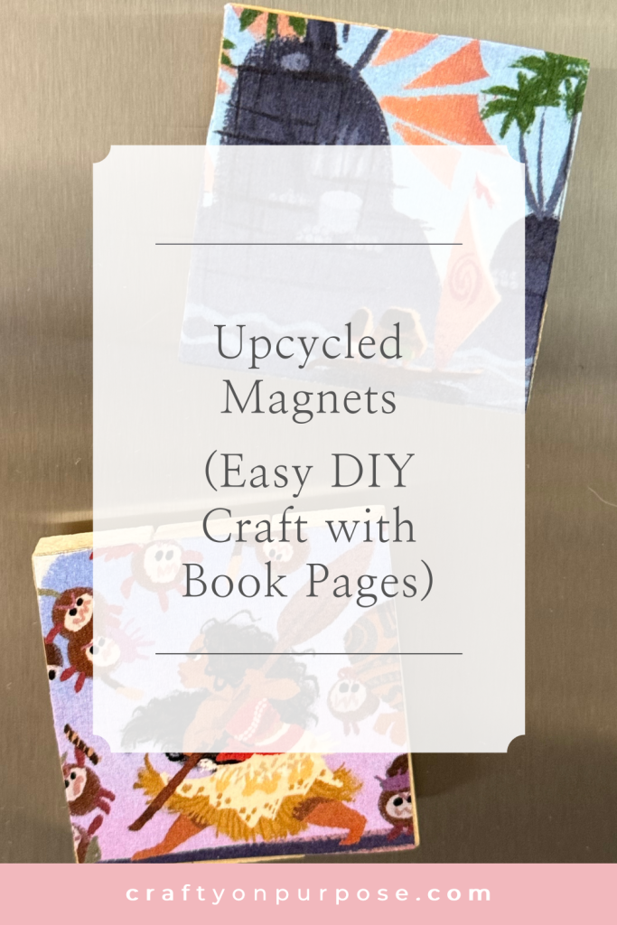 upcycled magnets (easy DIY craft with book pages)