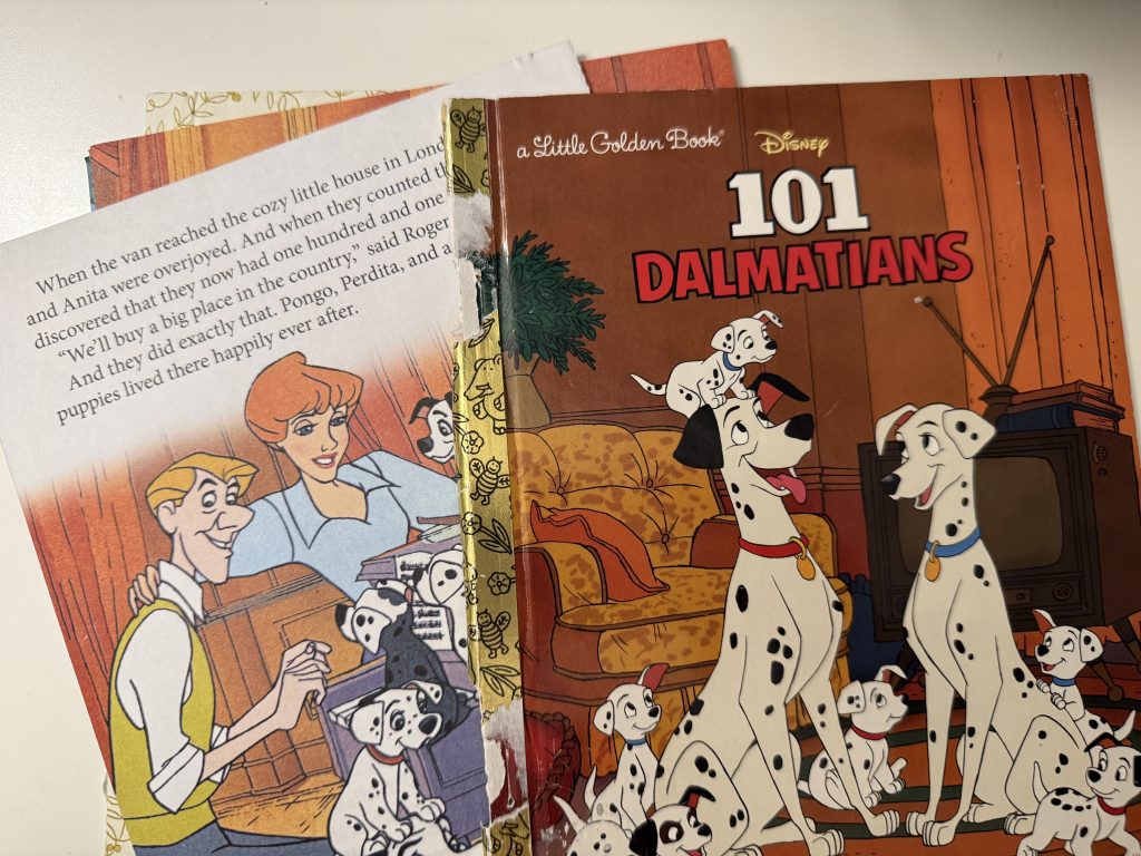 101 Dalmatians Little Gold Books book cover and pages