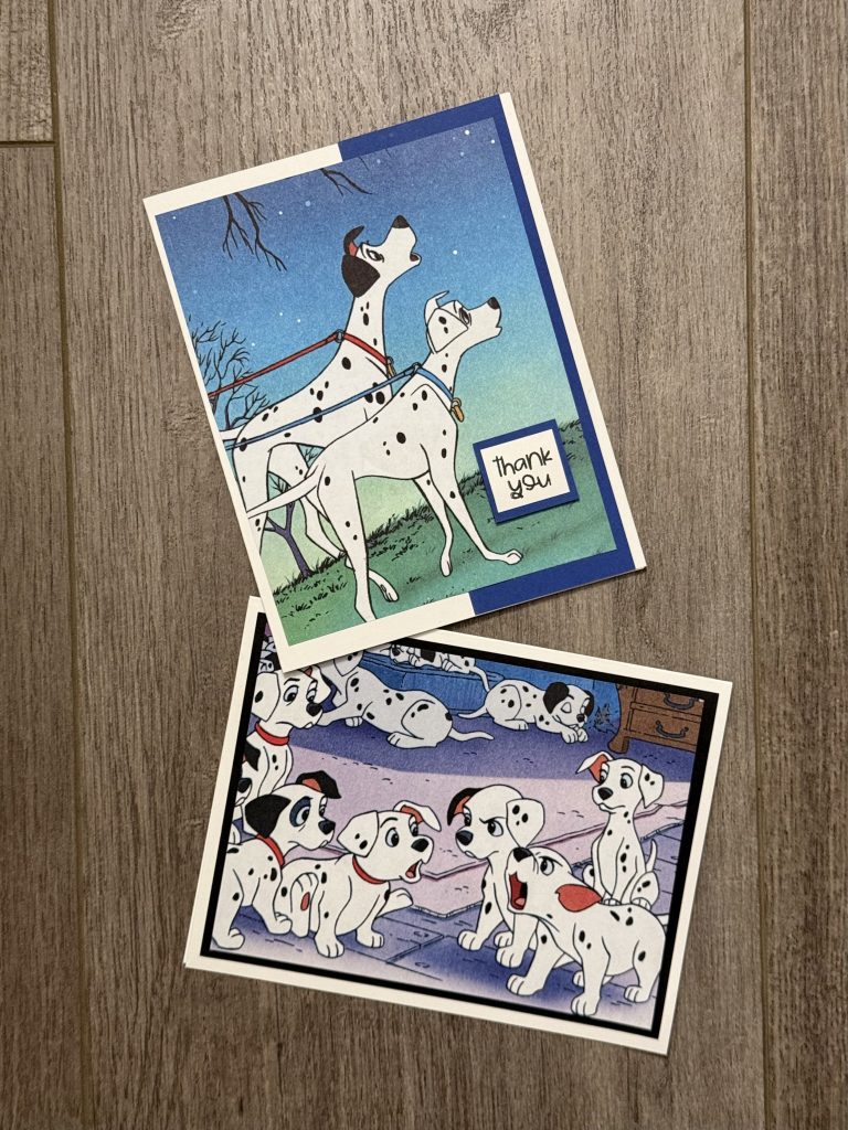 101 Dalmatian inspired upcycled greeting cards